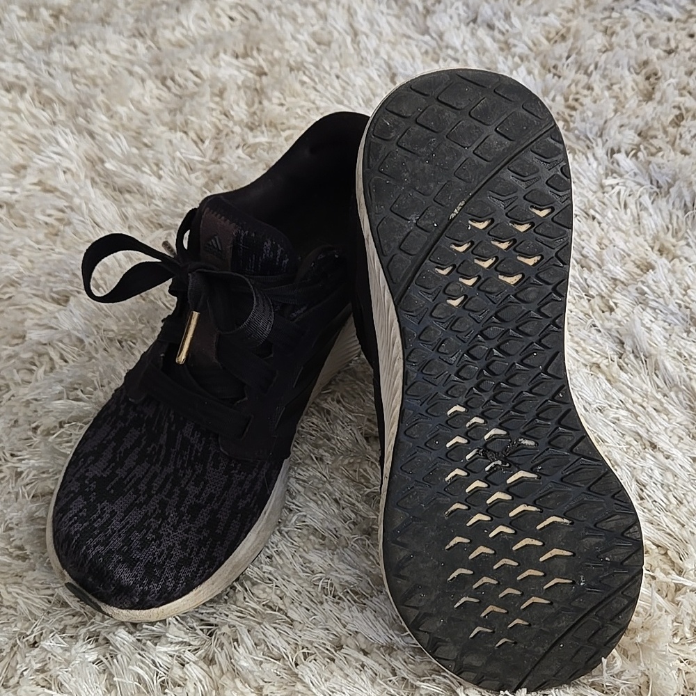 Adidas Womens Black Knit Running Sneakers Lux Edge 6.5 Womens - Picture 5 of 16
